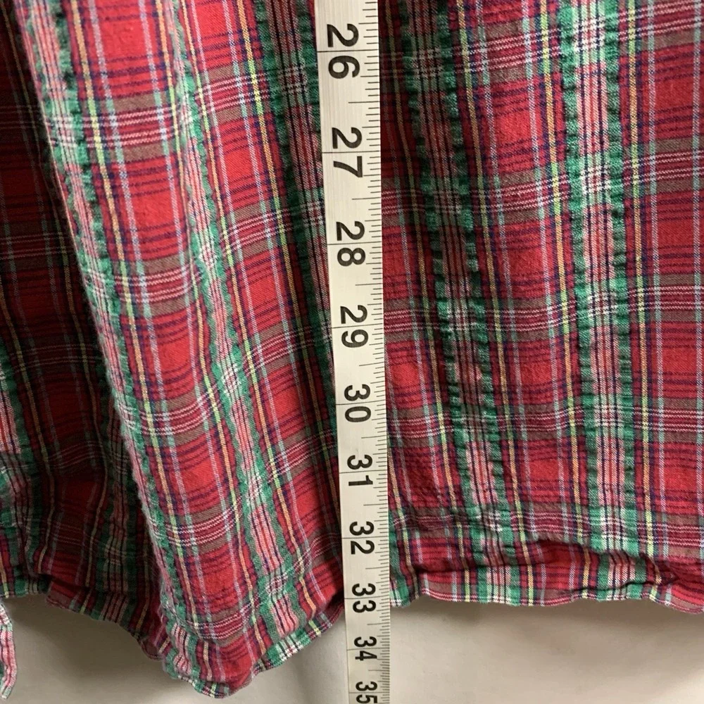 VTG Susan Bristol Seersucker Plaid Button Front Maxi Skirt XS/S Cottage Academia